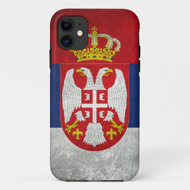 Funda De Case-Mate Para iPhone Bandera de Serbia (Reverso)
