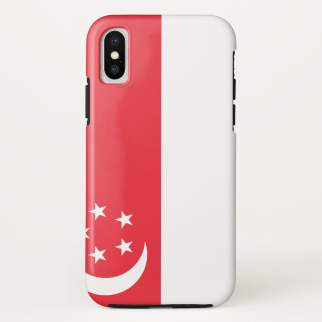 Funda De Case-Mate Para iPhone Bandera de Singapur (Reverso)