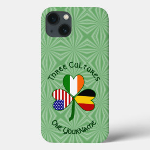 Funda Para iPhone 13 Bandera de Trébol Personalizada Belga Irlandesa Am