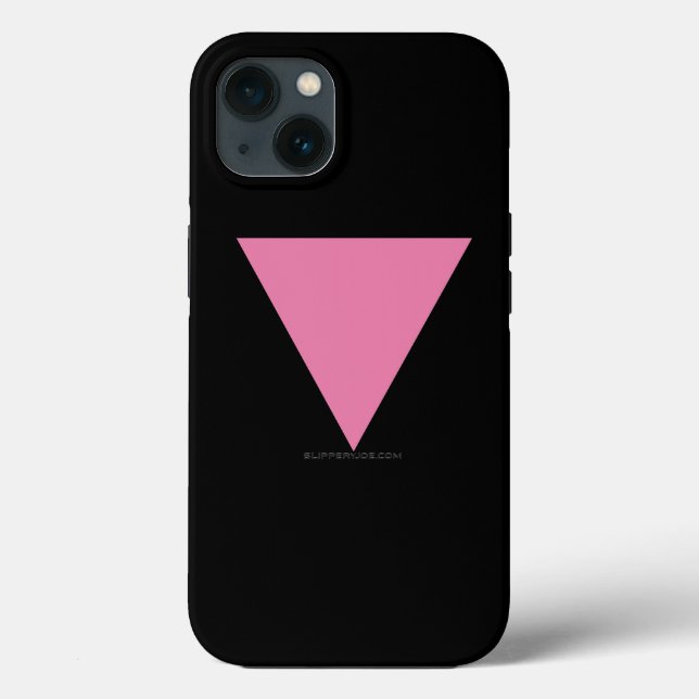 Funda De Case-Mate Para iPhone bandera de triángulo rosa de SlipperyJoe rosa bril (Reverso )