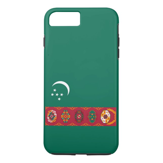 Funda De Case-Mate Para iPhone Bandera de Turkmenistán (Reverso)