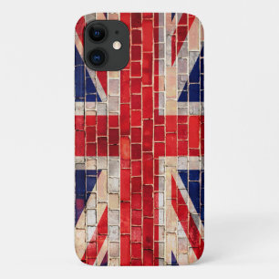 Funda Para iPhone 11 Bandera de Union Jack del Reino Unido en una pared