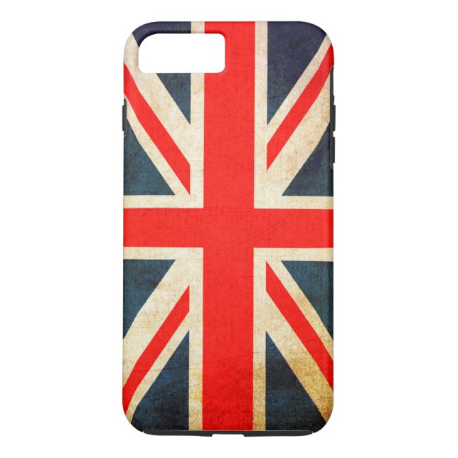 Funda De Case-Mate Para iPhone Bandera de Union Jack en Grunge (Reverso)