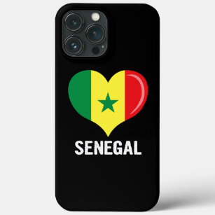 Funda Para iPhone 13 Pro Max Bandera del Corazón de Senegal Hombres Mujeres Niñ