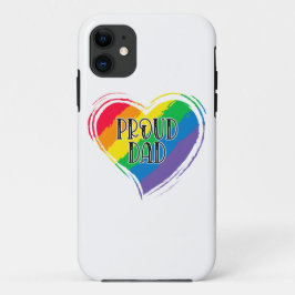 Funda Para iPhone 11 Bandera del Corazón del Arcoiris Orgulloso Papá Or