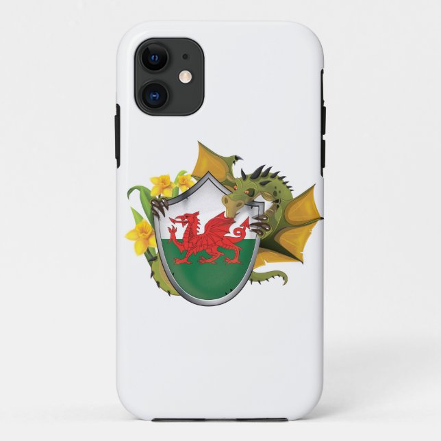 Funda De Case-Mate Para iPhone Bandera del dragón galés (Reverso)
