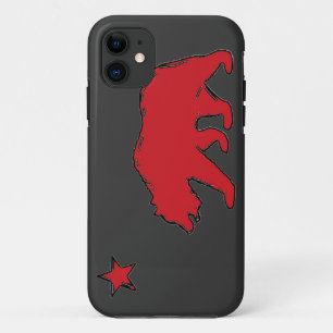 Funda Para iPhone 11 Bandera del estado de California oso gris rojo iph