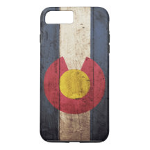 Bandera del estado de Colorado en grano de madera
