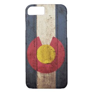 Funda Para iPhone 8/7 Bandera del estado de Colorado en grano de madera