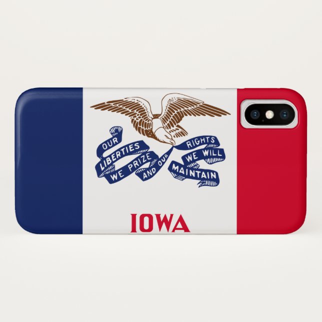 Funda De Case-Mate Para iPhone Bandera del Estado de Iowa (Reverso (horizontal))
