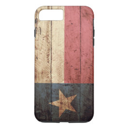 Funda Para iPhone 8 Plus/7 Plus Bandera del estado de Tejas en grano de madera