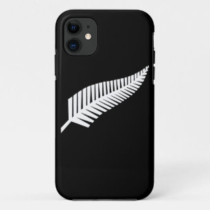 Funda Para iPhone 11 Bandera del helecho de plata de Nueva Zelanda
