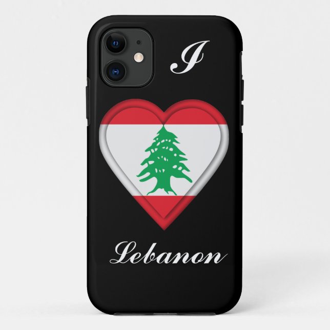 Funda De Case-Mate Para iPhone Bandera del libanés de Líbano (Reverso)