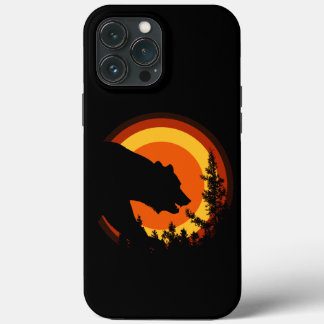 Funda Para iPhone 13 Pro Max Bandera del orgullo de oso puesta de sol