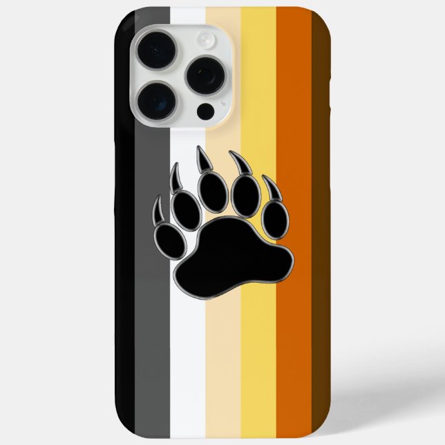 Funda De Case-Mate Para iPhone Bandera del orgullo gay Bear Paw (Reverso )