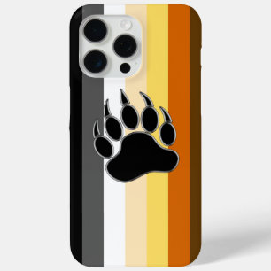 Funda Para iPhone 15 Pro Max bandera del orgullo gay de osos Bear Paw