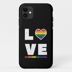 Funda Para iPhone 11 Bandera del Orgullo Gay LGBTQ Molesta Amor Grunge
