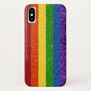 Funda Para iPhone X Bandera del orgullo gay Purpurina LGBT