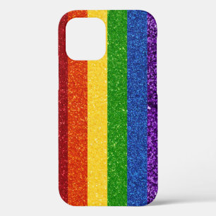 Funda Para iPhone 12 Bandera del orgullo gay Purpurina LGBT