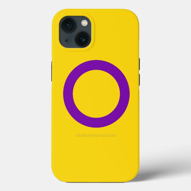 Funda De Case-Mate Para iPhone Bandera del orgullo intersexual de SlipperyJoe's f (Reverso )
