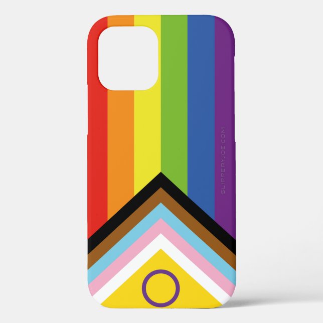 Funda De Case-Mate Para iPhone Bandera del orgullo intersexual de SlipperyJoe's f (Reverso )