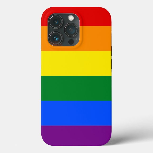Funda De Case-Mate Para iPhone Bandera del Orgullo Iris (Reverso )
