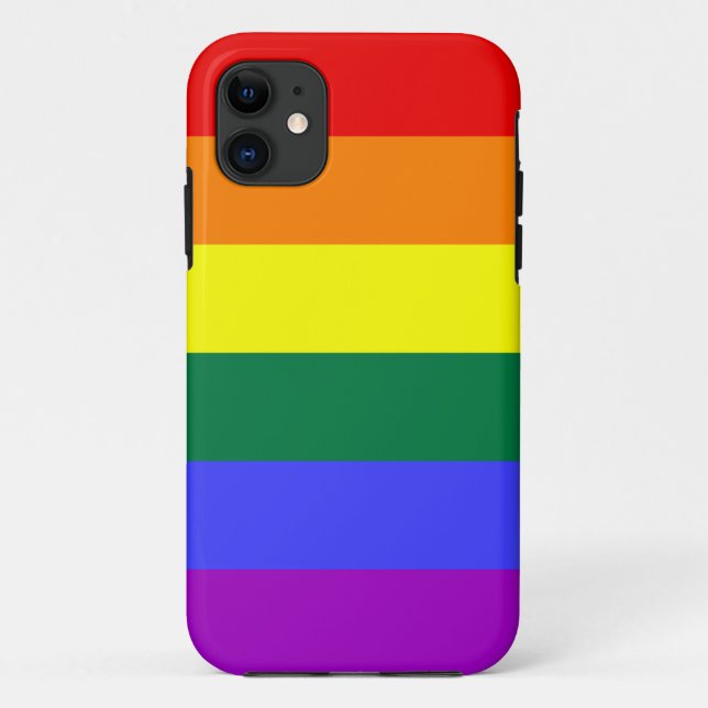 Funda De Case-Mate Para iPhone Bandera del Orgullo Iris (Reverso)