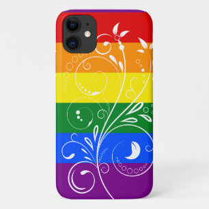 Funda Para iPhone 11 Bandera del Orgullo LGBT Floral Vintage Floración