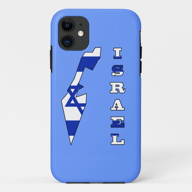 Funda De Case-Mate Para iPhone Bandera en el mapa de Israel (Reverso)