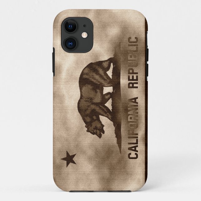 Funda De Case-Mate Para iPhone Bandera envejecida de California (Reverso)