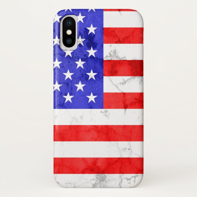 Funda De Case-Mate Para iPhone Bandera estadounidense (Reverso)