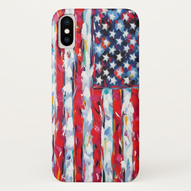 Funda De Case-Mate Para iPhone Bandera estadounidense (Reverso)