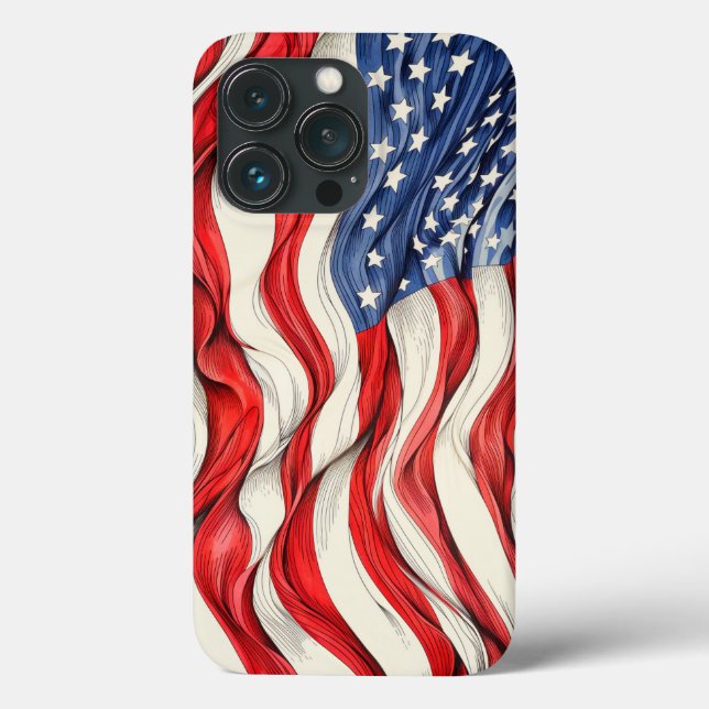 Funda De Case-Mate Para iPhone Bandera estadounidense (Reverso )