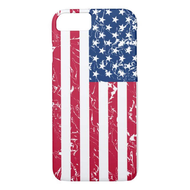 Funda De Case-Mate Para iPhone Bandera estadounidense afectada por Guay y patriot (Reverso)
