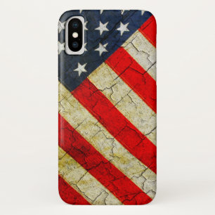 Funda Para iPhone X Bandera estadounidense agrietada