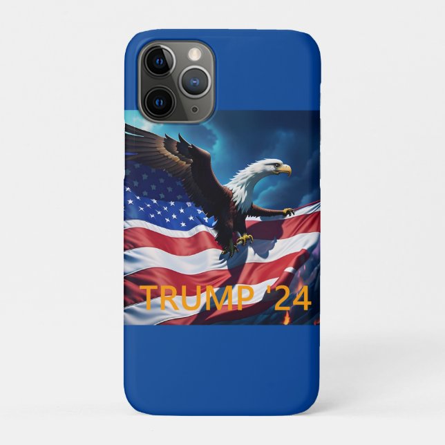 Funda De Case-Mate Para iPhone Bandera estadounidense Águila estadounidense TRUMP (Reverso)