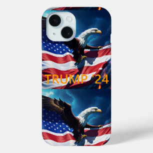 Funda Para iPhone 15 Bandera estadounidense Águila estadounidense TRUMP