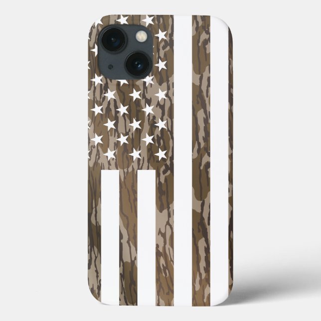 Funda De Case-Mate Para iPhone Bandera estadounidense Bottomland Camo Bandera de  (Reverso)