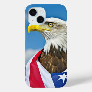 Funda Para iPhone 15 Bandera estadounidense con águila calva