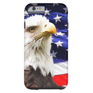 Funda Resistente Para iPhone 6 Bandera estadounidense con águila calva