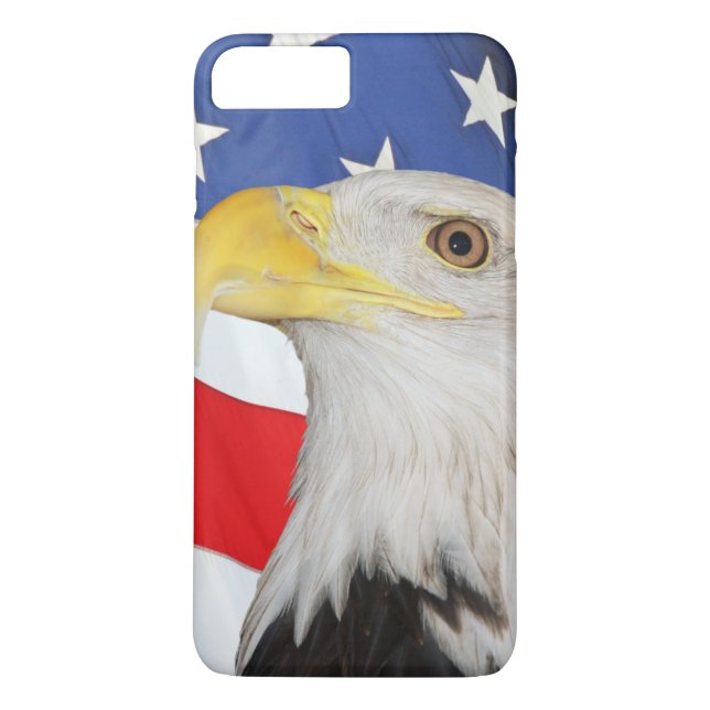 Funda De Case-Mate Para iPhone Bandera estadounidense con águila calva estadounid (Reverso)