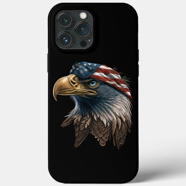 Funda De Case-Mate Para iPhone Bandera estadounidense de águila patriótica 4 de j (Reverso )