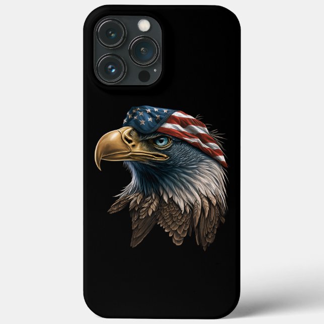 Funda De Case-Mate Para iPhone Bandera estadounidense de águila patriótica 4 de j (Reverso )