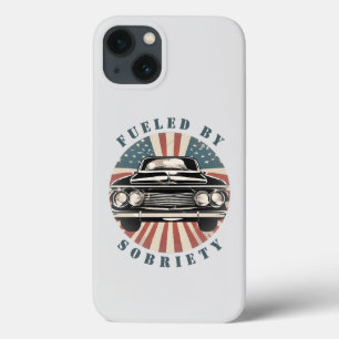 Funda Para iPhone 13 Bandera Estadounidense De Auto Clásico Retro Alime