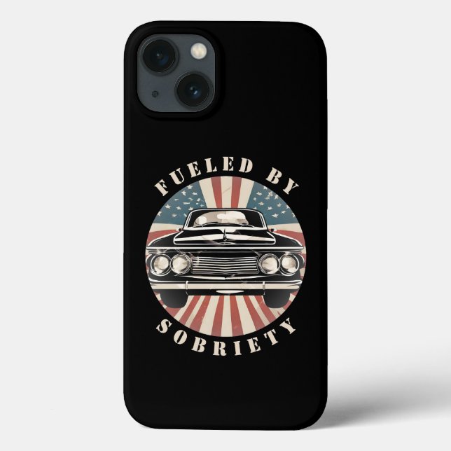 Funda De Case-Mate Para iPhone Bandera Estadounidense De Auto Clásico Retro Alime (Reverso)
