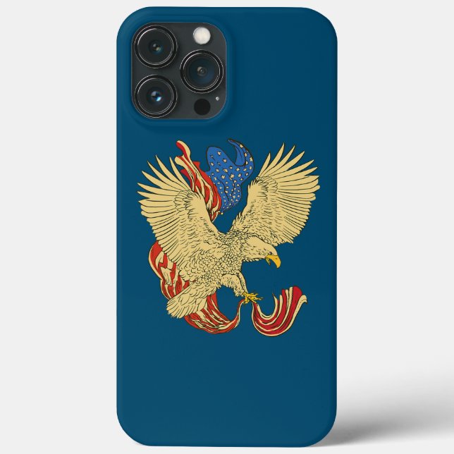 Funda De Case-Mate Para iPhone Bandera estadounidense del águila  (Reverso )