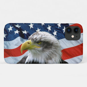Funda Para iPhone 11 Bandera estadounidense del águila calva