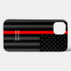 Funda De Case-Mate Para iPhone Bandera estadounidense delgada roja tu texto sobre (Back (Horizontal))