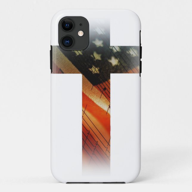 Funda De Case-Mate Para iPhone Bandera estadounidense en cruz (Reverso)