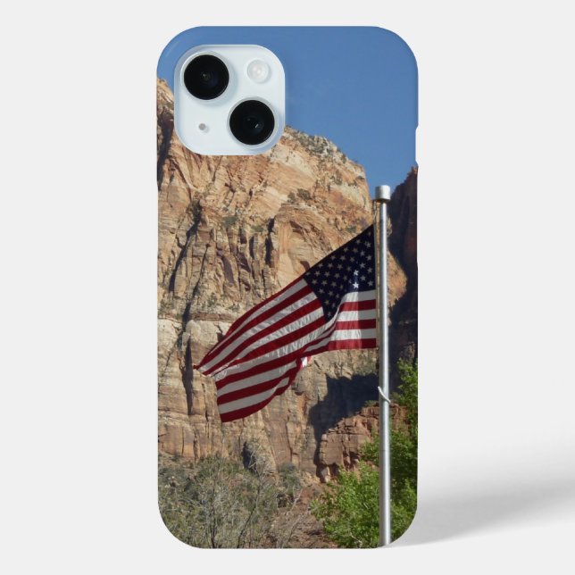 Funda De Case-Mate Para iPhone Bandera estadounidense en el Parque Nacional de Zi (Reverso )